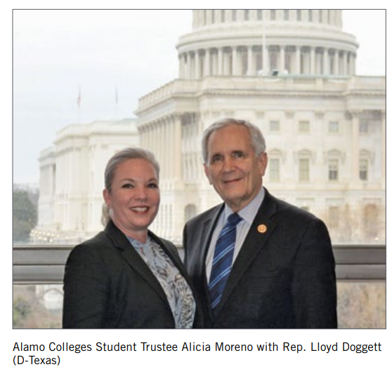 Student Trustee Alicia Moreno Alamo Colleges Rep Lloyd Doggett Texas ACCT 2018